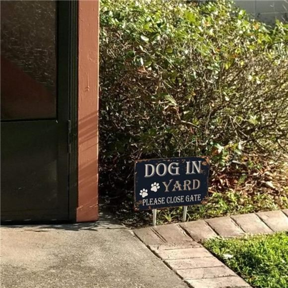 Dog in Yard Please Close Gate" Retro Vintage Metal Tin Signs - 8x12" - Picture 6 of 6